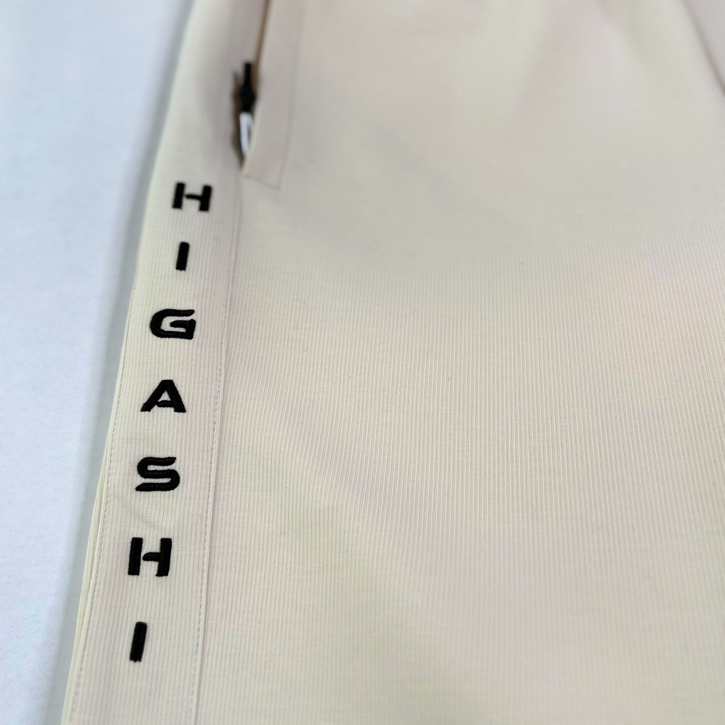 Higashi Kaizen Side Zip Sweatshorts White Sand