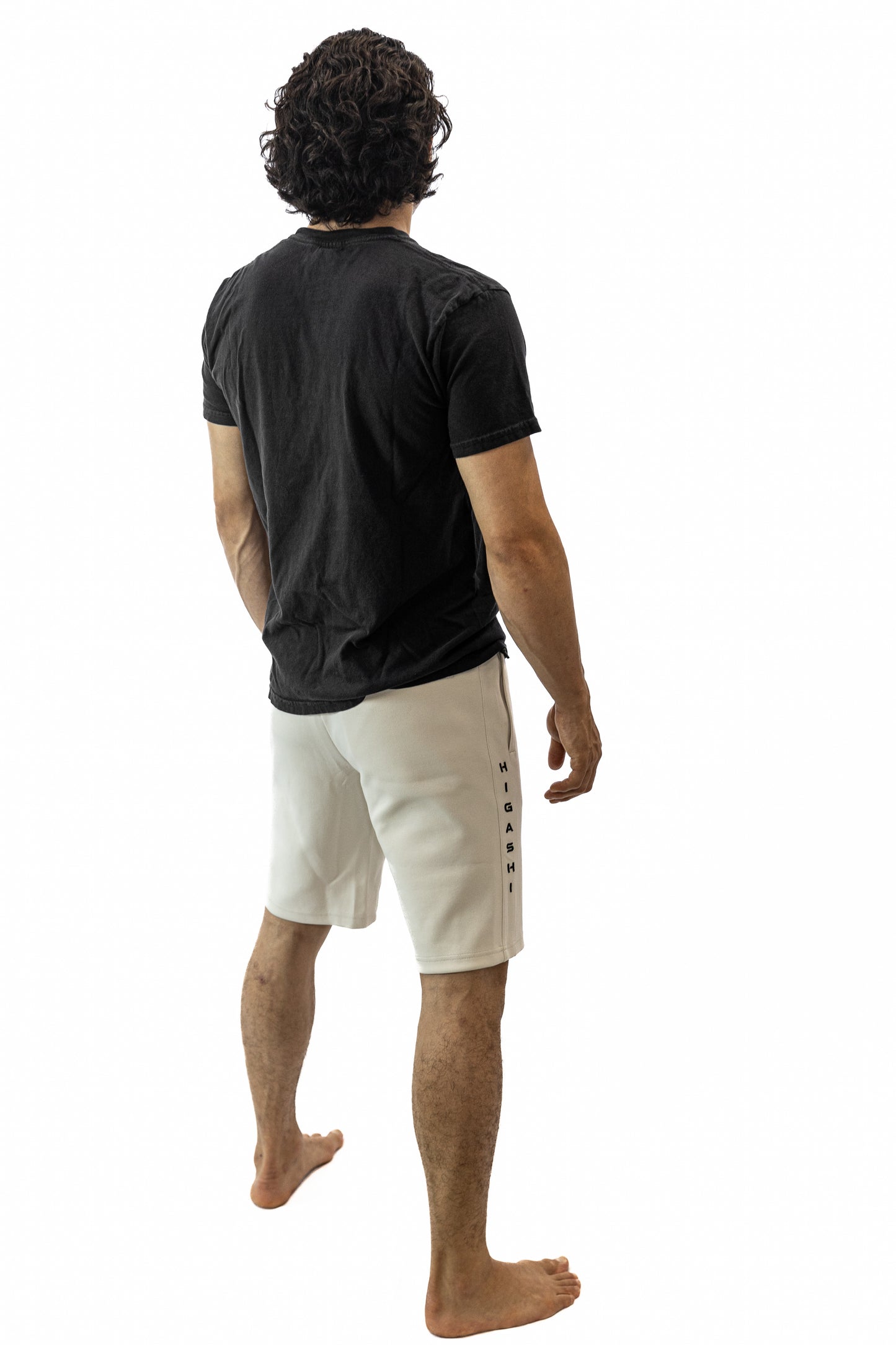 Higashi Kaizen Side Zip Sweatshorts White Sand