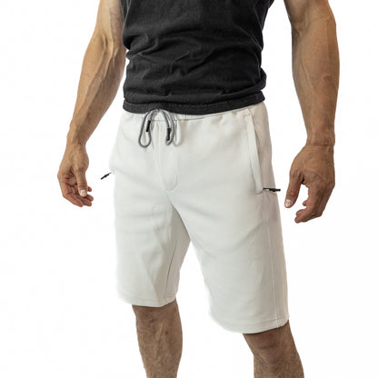 Higashi Kaizen Side Zip Sweatshorts White Sand