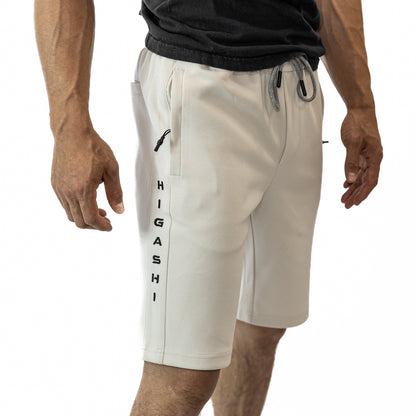 Higashi Kaizen Side Zip Sweatshorts White Sand