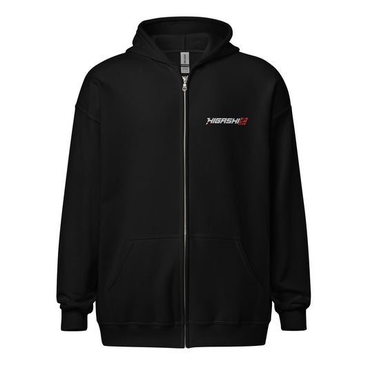 Embroidered Higashi Brand Class Zip Hoodie (white/red)